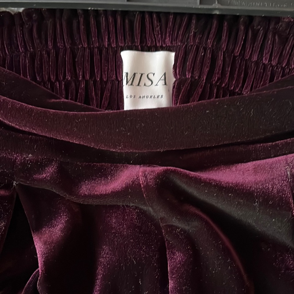 Velvet Loose Leg Cropped Pants